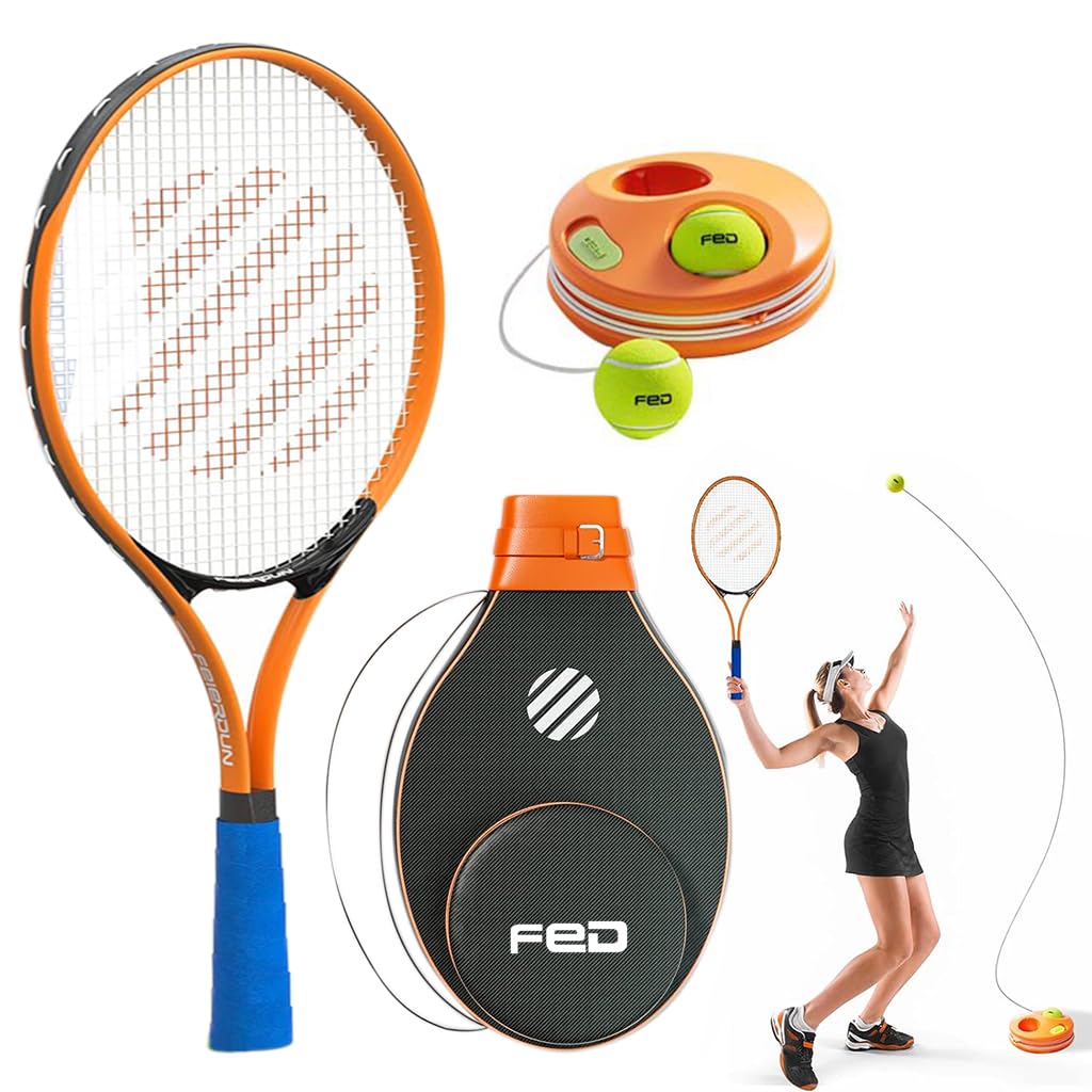 Proberos Tennis Trainer Device with Tennis Racquet/Rackets, 2 Stringed Tennis Balls Ground Attached Tennis Trainer Equipment Starters Solo Training Tennis Training Kit for Teens, Adults Proberos Tennis Trainer Device with Tennis Racquet/Rackets, 2 Stringed Tennis Balls Ground Attached Tennis Trainer Equipment Starters Solo Training Tennis Training Kit for Teens, Adults